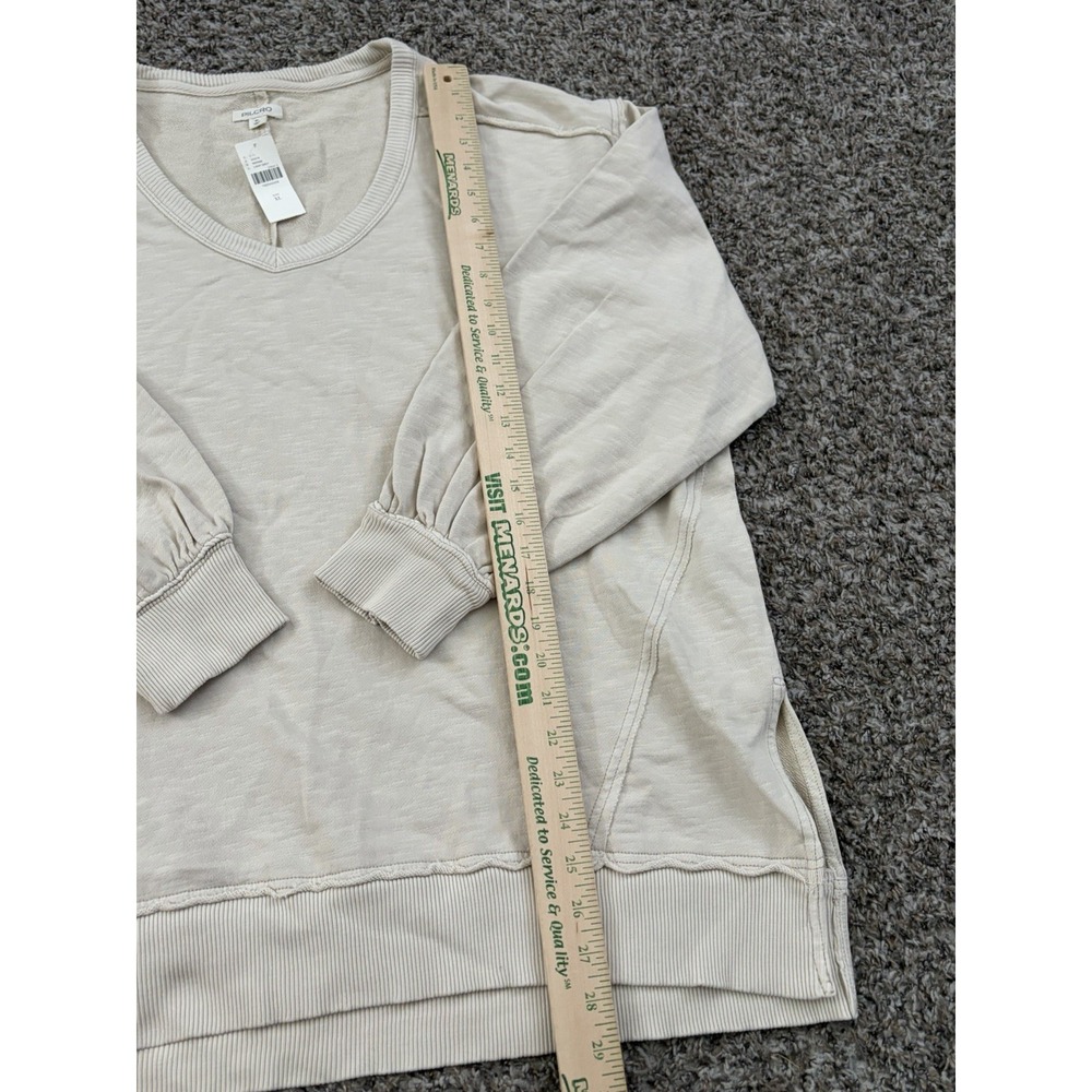 Anthropologie Pilcro Sweatshirt Long Sleeve Oversized Beige Crème XL NWT Boho - Picture 5 of 9